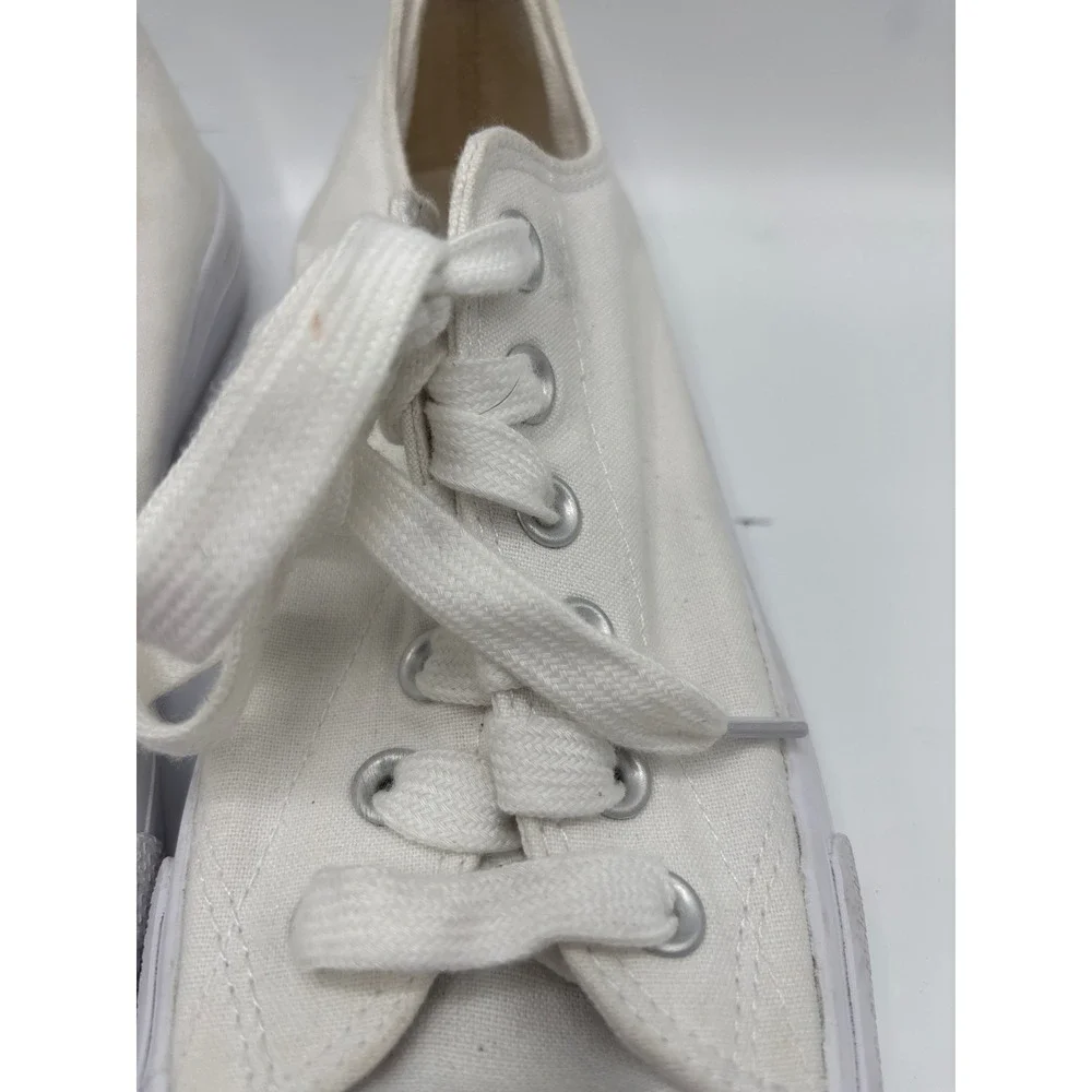 NOBO No Boundaries Men's White Canvas Low Top Sneakers Memory Foam Size 9